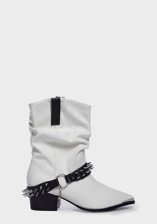 Contrast Death Proof Lo Spike Cowboy Boots