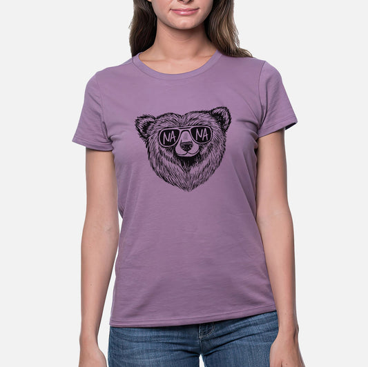 Nana Bear - Nana Glasses - Women's Crewneck - Made in USA - 100% Organic Cotton