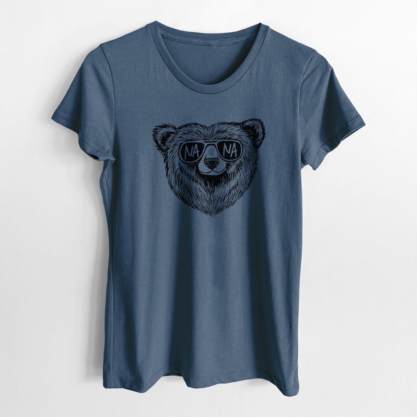 Nana Bear - Nana Glasses - Women's Crewneck - Made in USA - 100% Organic Cotton