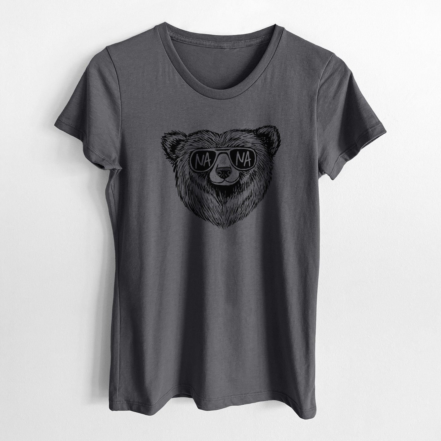 Nana Bear - Nana Glasses - Women's Crewneck - Made in USA - 100% Organic Cotton