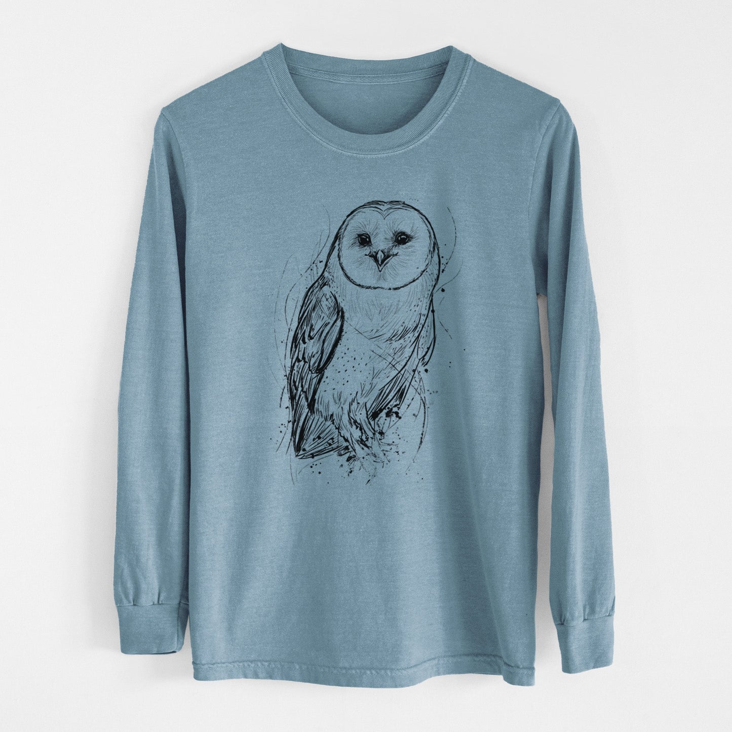 Barn Owl - Tyto alba - Heavyweight 100% Cotton Long Sleeve