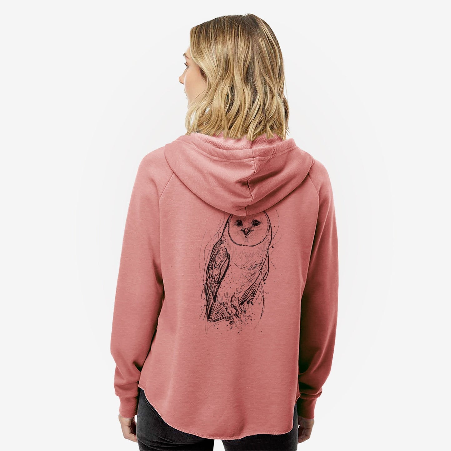 Barn Owl - Tyto alba - Women's Cali Wave Zip-Up Sweatshirt