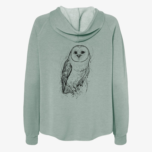 Barn Owl - Tyto alba - Women's Cali Wave Zip-Up Sweatshirt