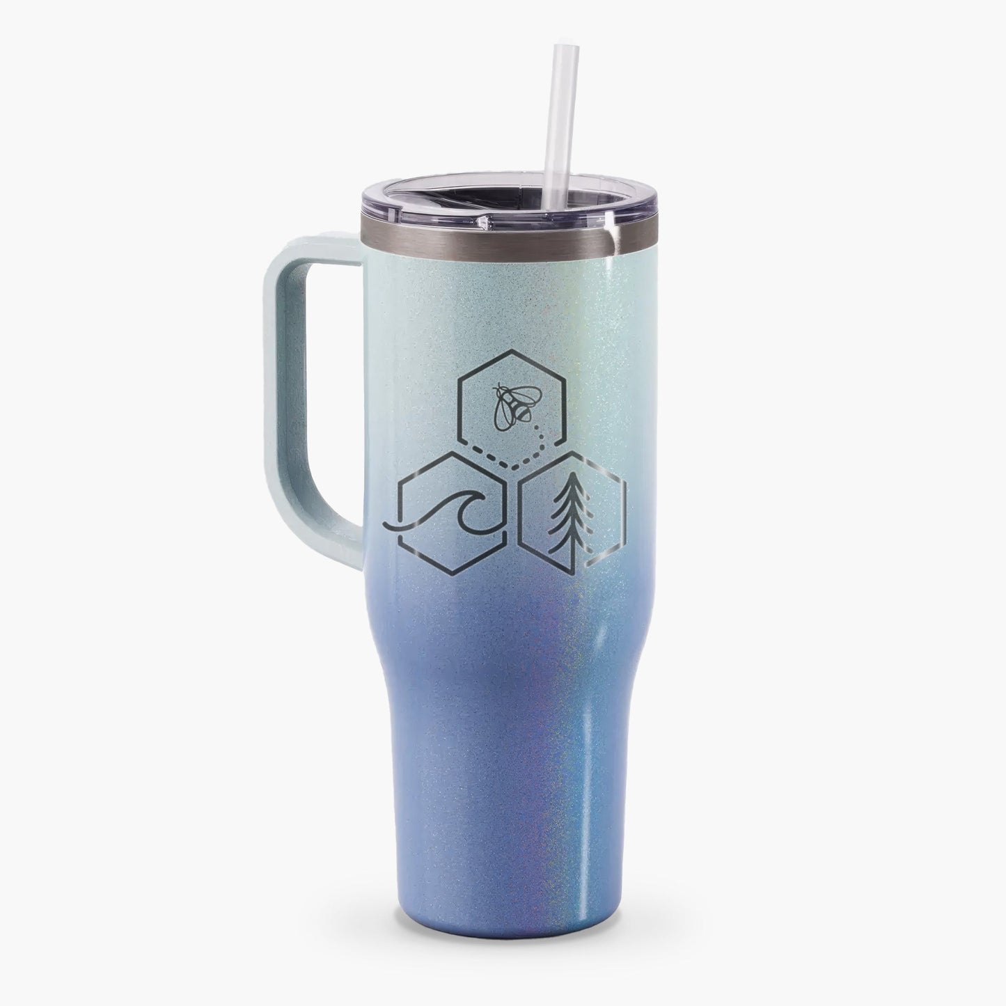 Bee-Sea-Tree Triptych - 40oz Tumbler with Handle