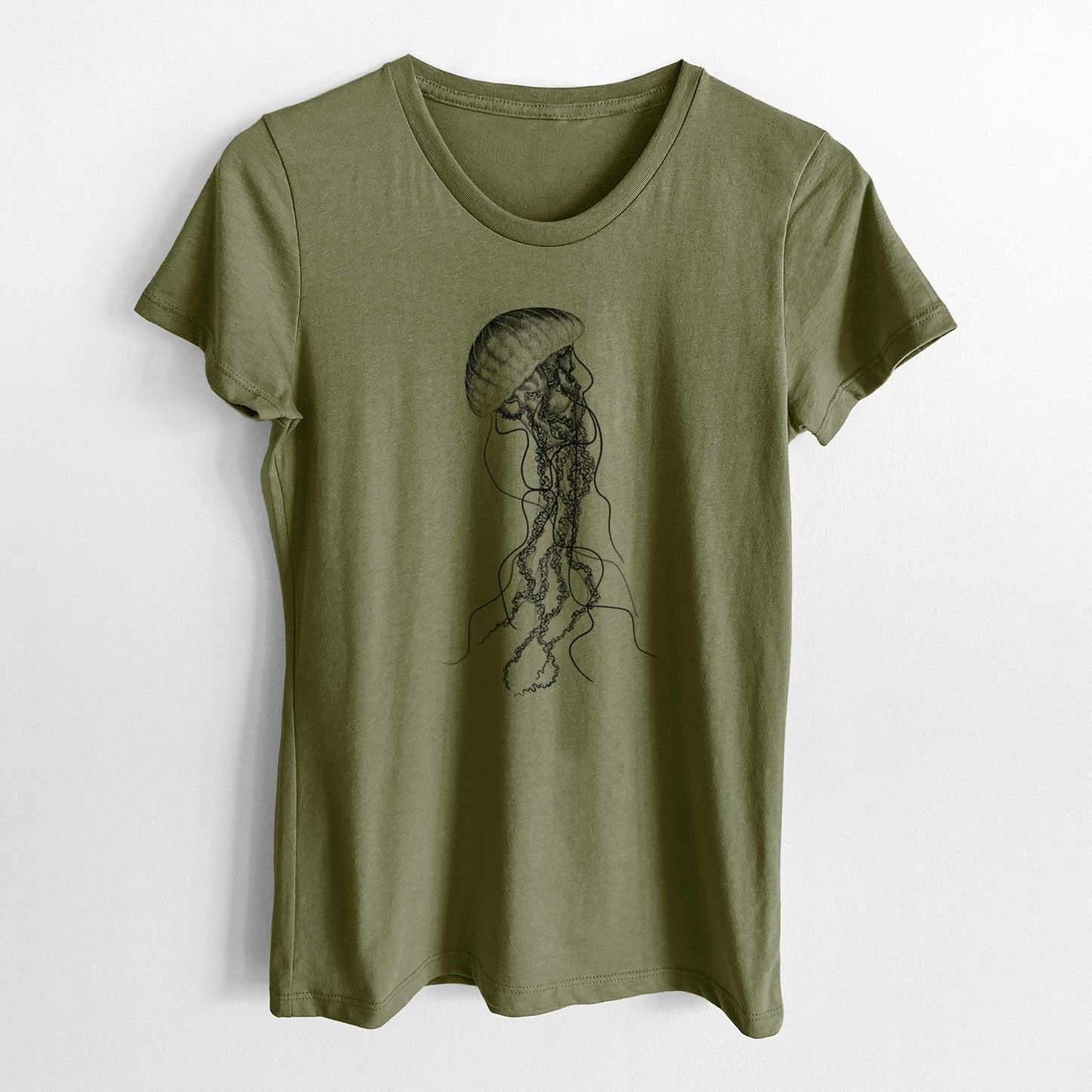 Black Sea Nettle Jellyfish - Chrysaora achlyos - Women's Crewneck - Made in USA - 100% Organic Cotton