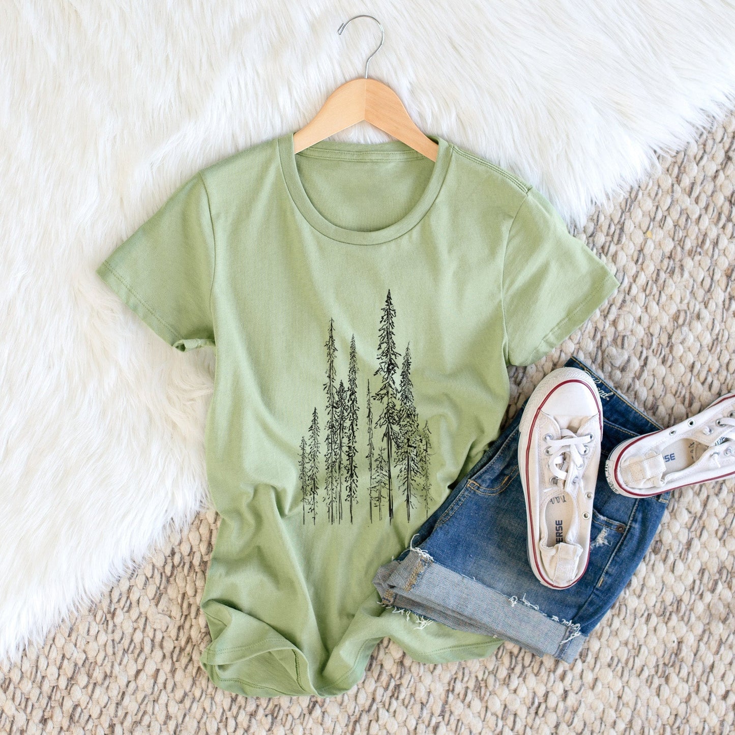 Black Spruce (Picea mariana) - Women's Crewneck - Made in USA - 100% Organic Cotton