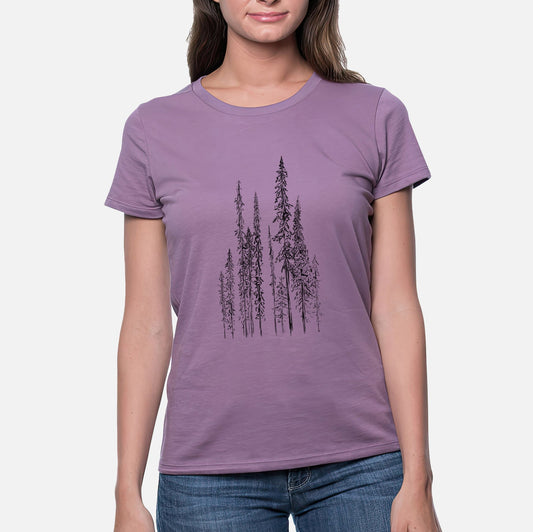 Black Spruce (Picea mariana) - Women's Crewneck - Made in USA - 100% Organic Cotton