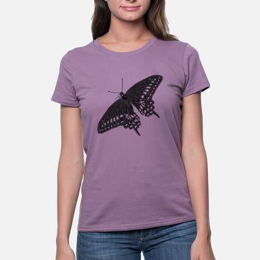 Black Swallowtail Butterfly - Papilio polyxenes - Women's Crewneck - Made in USA - 100% Organic Cotton