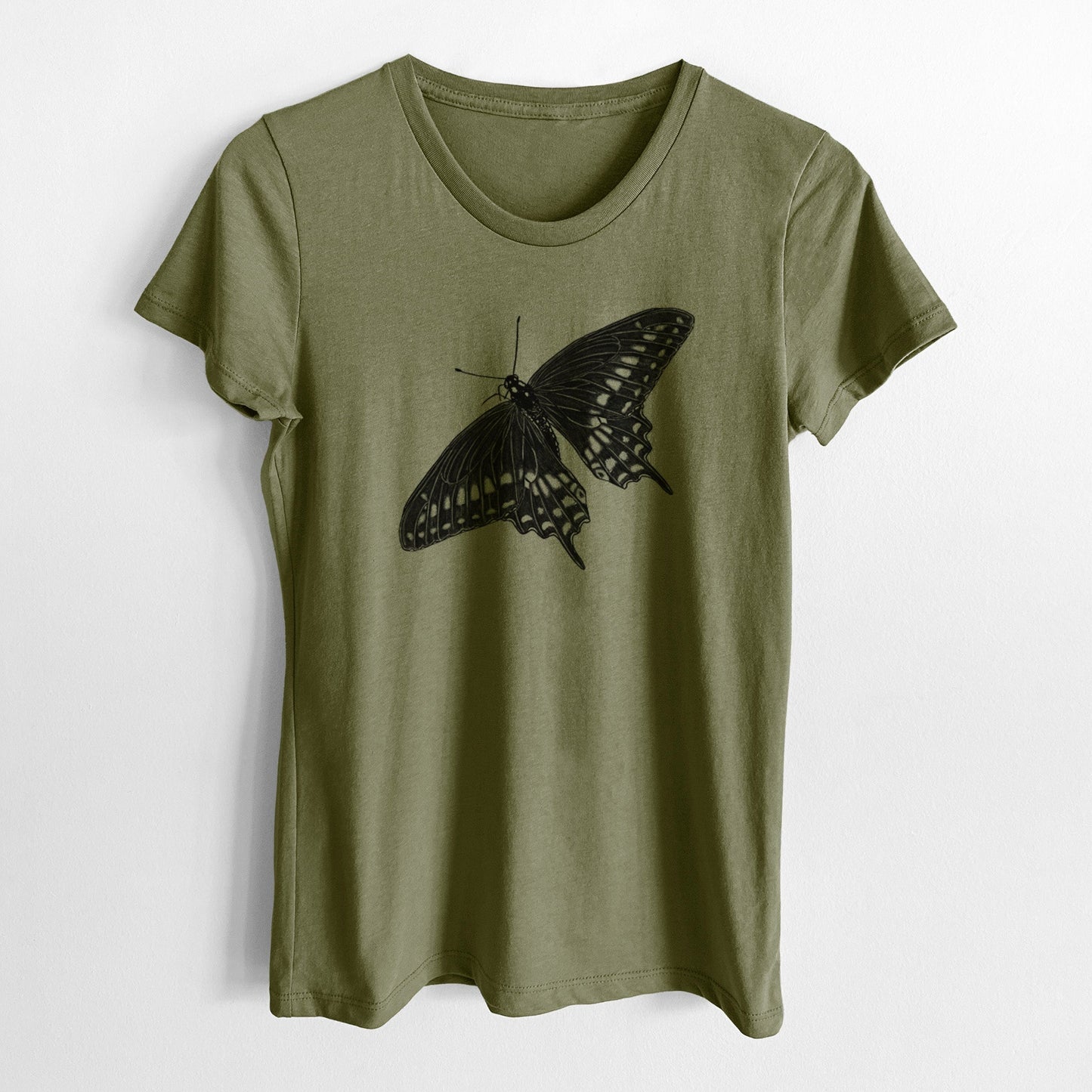 Black Swallowtail Butterfly - Papilio polyxenes - Women's Crewneck - Made in USA - 100% Organic Cotton