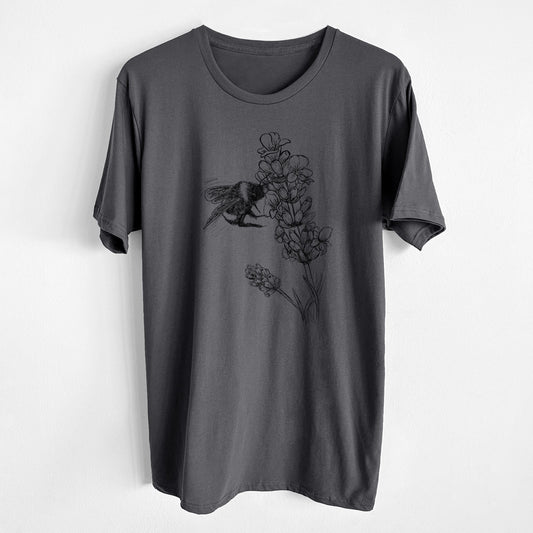 Bumblebee on English Lavender - Bombus Pensylvanicus - Unisex Crewneck - Made in USA - 100% Organic Cotton