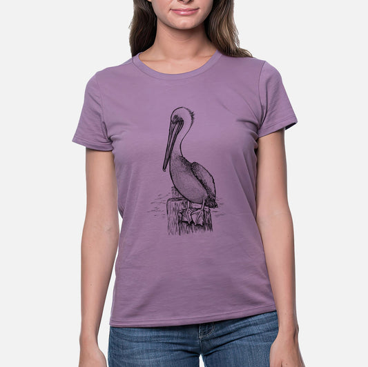 Pelecanus occidentalis - Brown Pelican - Women's Crewneck - Made in USA - 100% Organic Cotton
