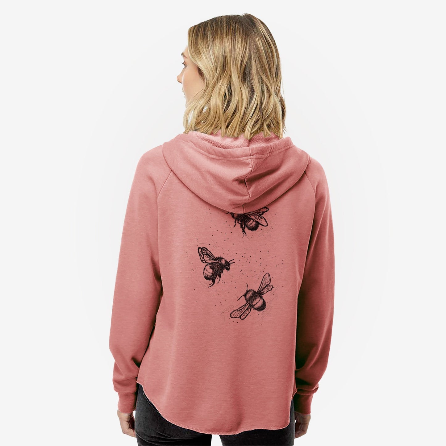 American Bumblebee Trio - Bombus Pensylvanicus - Women's Cali Wave Zip-Up Sweatshirt