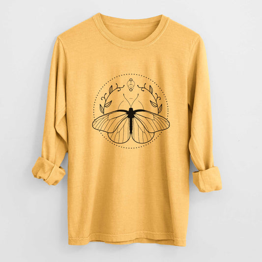 Aporia crataegi - Black Veined White Butterfly - Heavyweight 100% Cotton Long Sleeve
