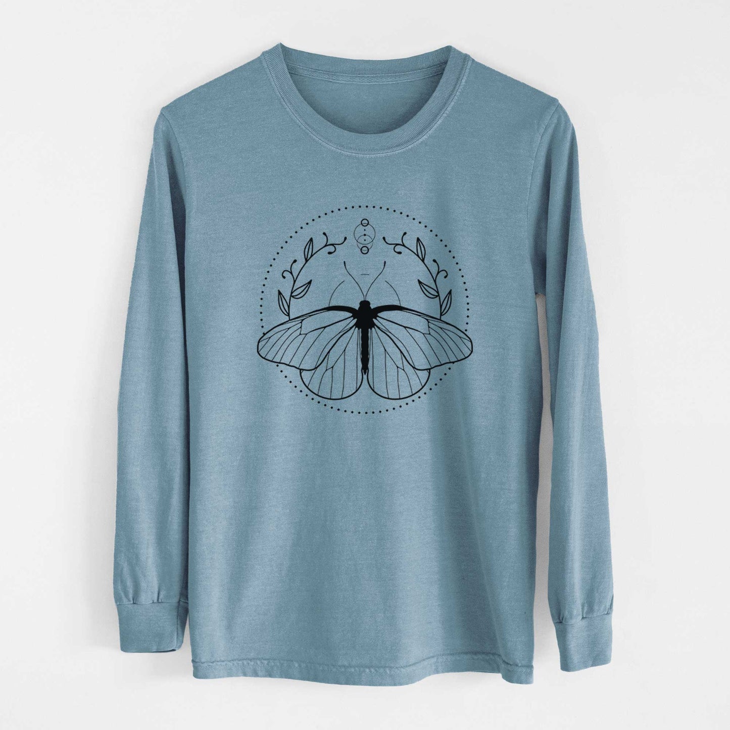 Aporia crataegi - Black Veined White Butterfly - Heavyweight 100% Cotton Long Sleeve
