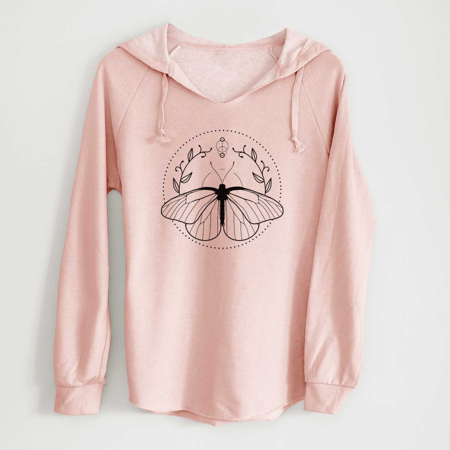 Aporia crataegi - Black Veined White Butterfly - Cali Wave Hooded Sweatshirt