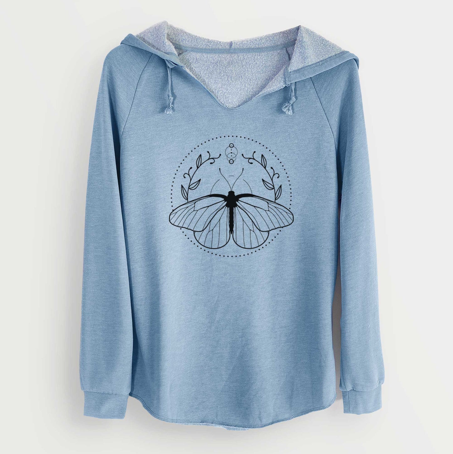 Aporia crataegi - Black Veined White Butterfly - Cali Wave Hooded Sweatshirt