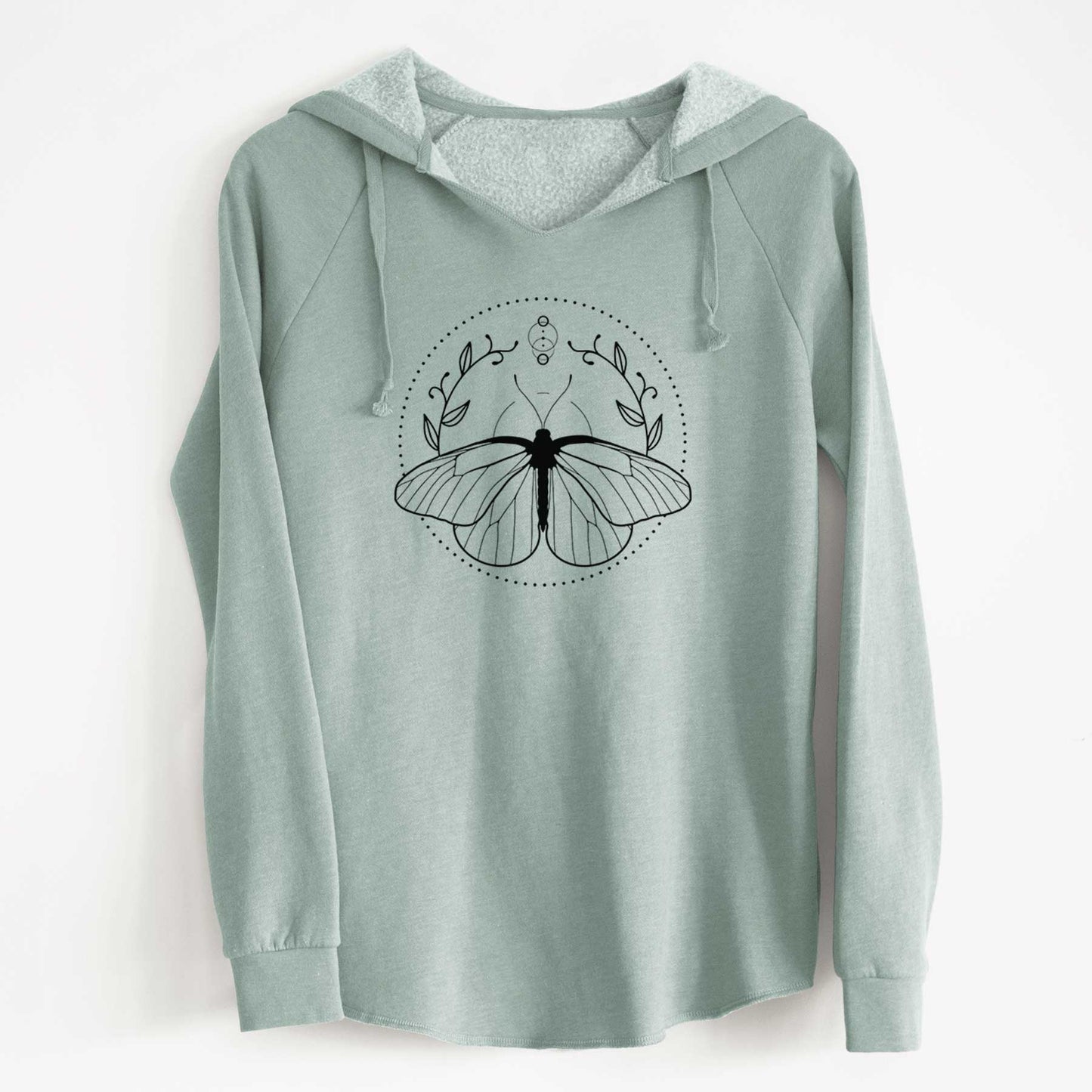 Aporia crataegi - Black Veined White Butterfly - Cali Wave Hooded Sweatshirt