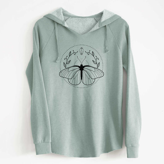 Aporia crataegi - Black Veined White Butterfly - Cali Wave Hooded Sweatshirt