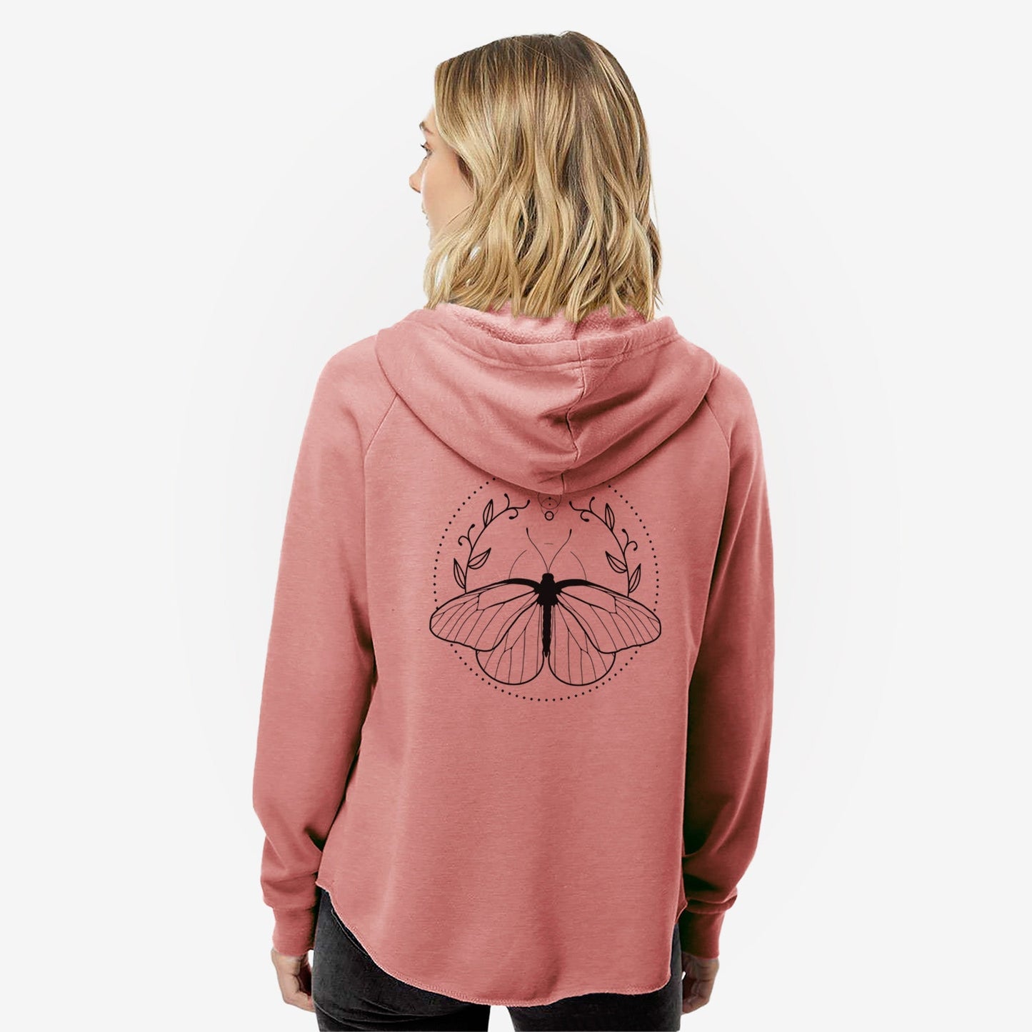 Aporia crataegi - Black Veined White Butterfly - Women's Cali Wave Zip-Up Sweatshirt