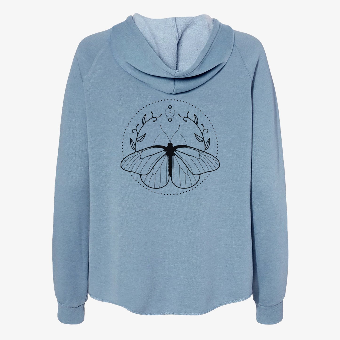 Aporia crataegi - Black Veined White Butterfly - Women's Cali Wave Zip-Up Sweatshirt