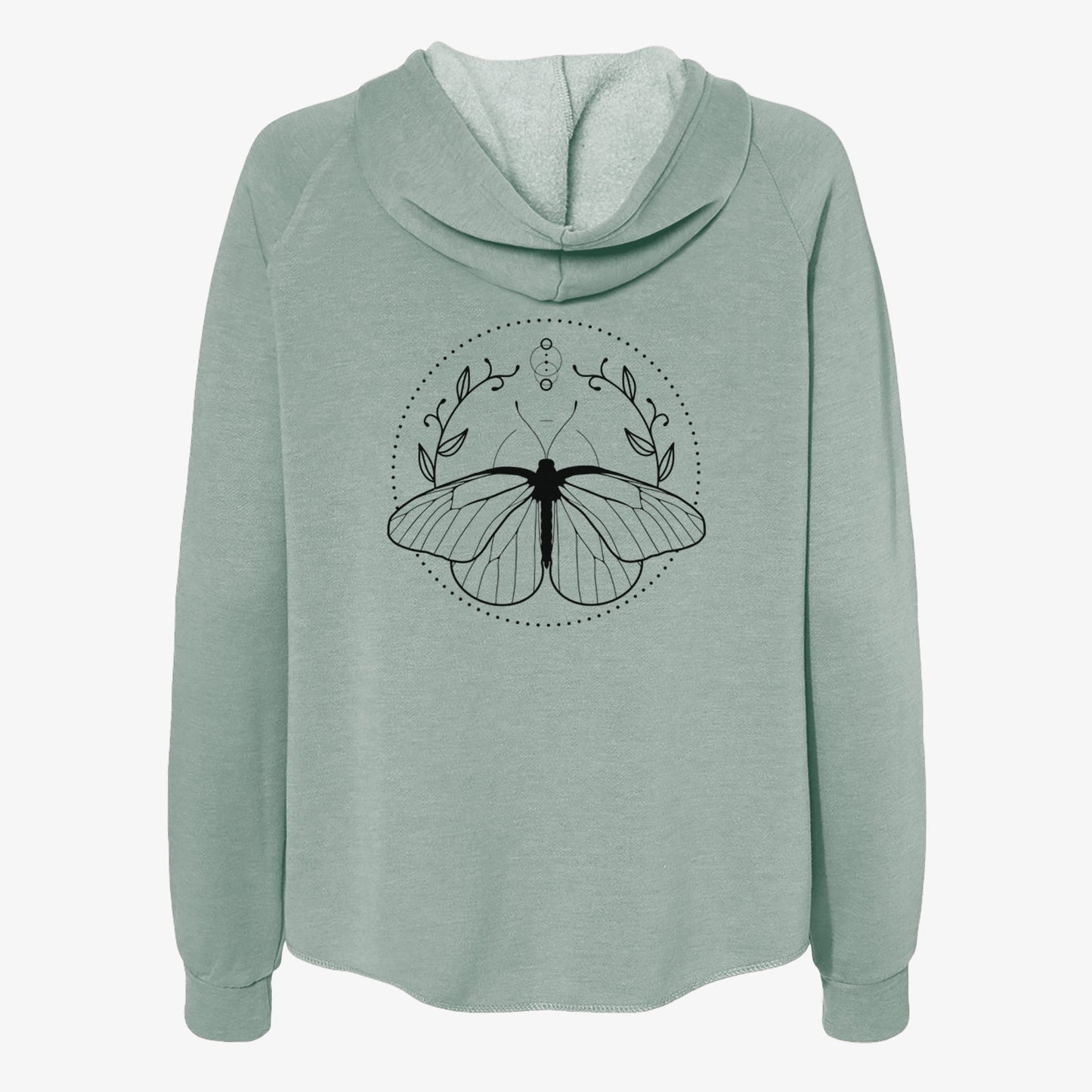 Aporia crataegi - Black Veined White Butterfly - Women's Cali Wave Zip-Up Sweatshirt