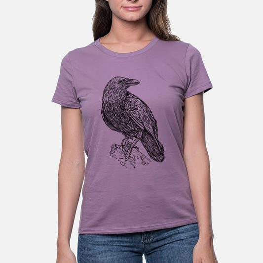 Corvus corax - Common Raven - Women's Crewneck - Made in USA - 100% Organic Cotton