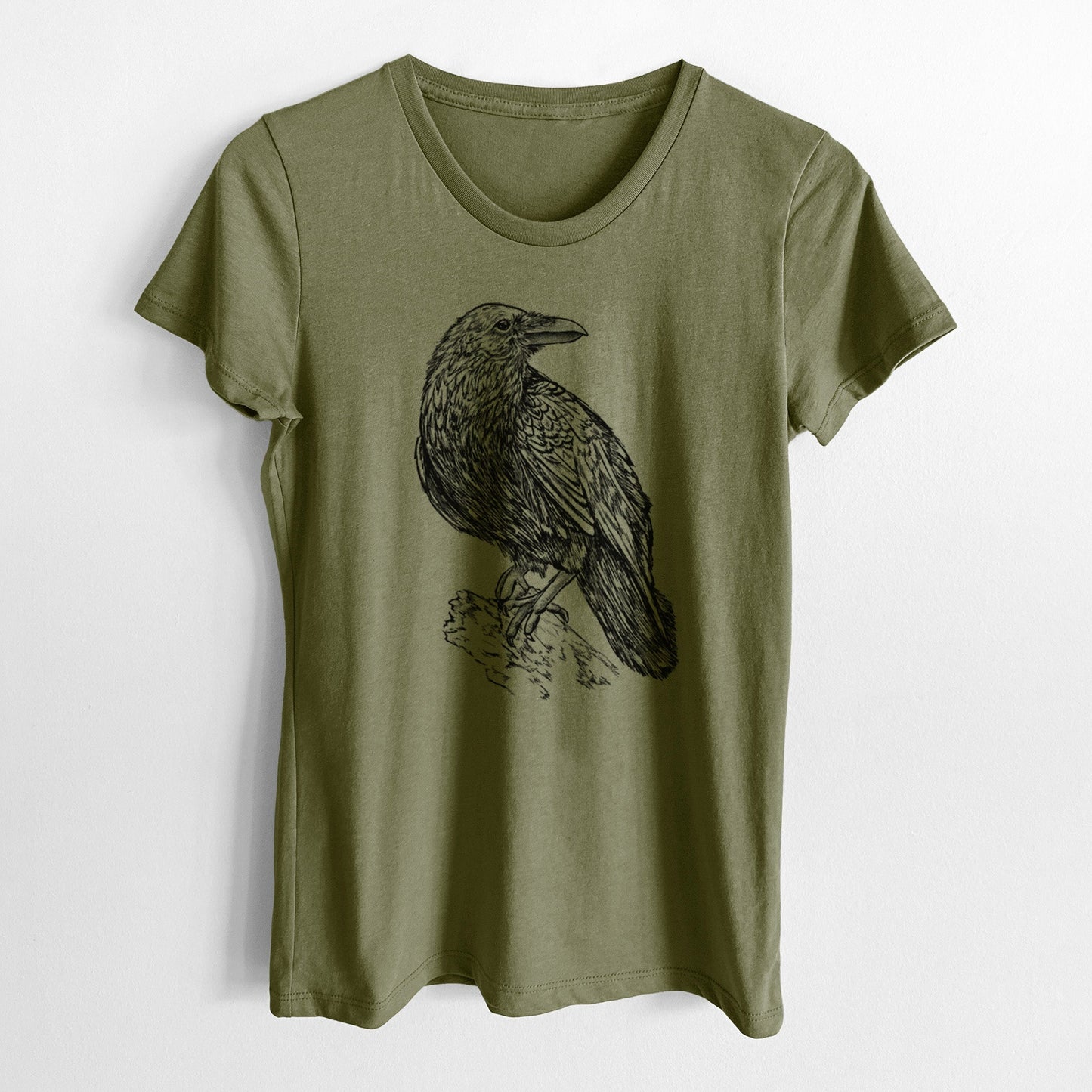 Corvus corax - Common Raven - Women's Crewneck - Made in USA - 100% Organic Cotton