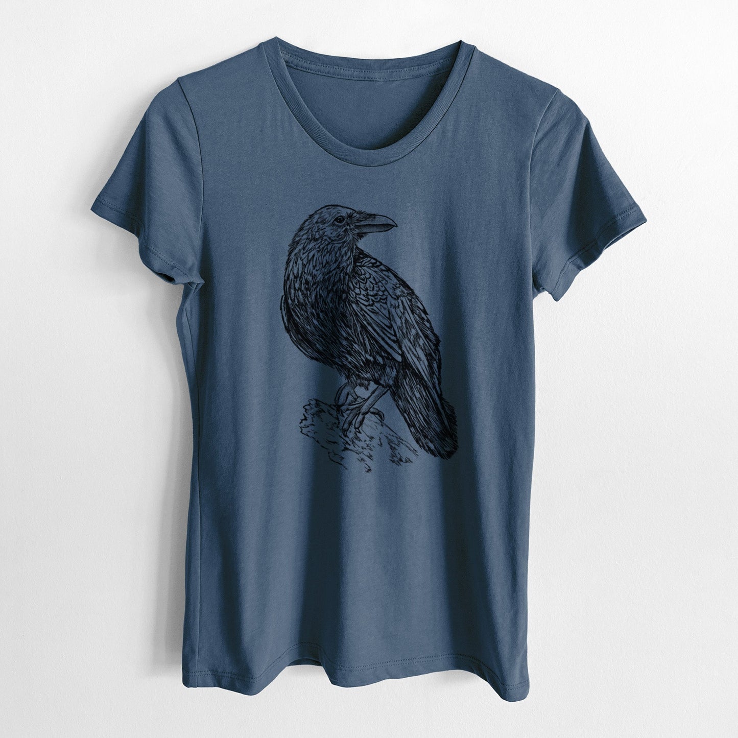 Corvus corax - Common Raven - Women's Crewneck - Made in USA - 100% Organic Cotton