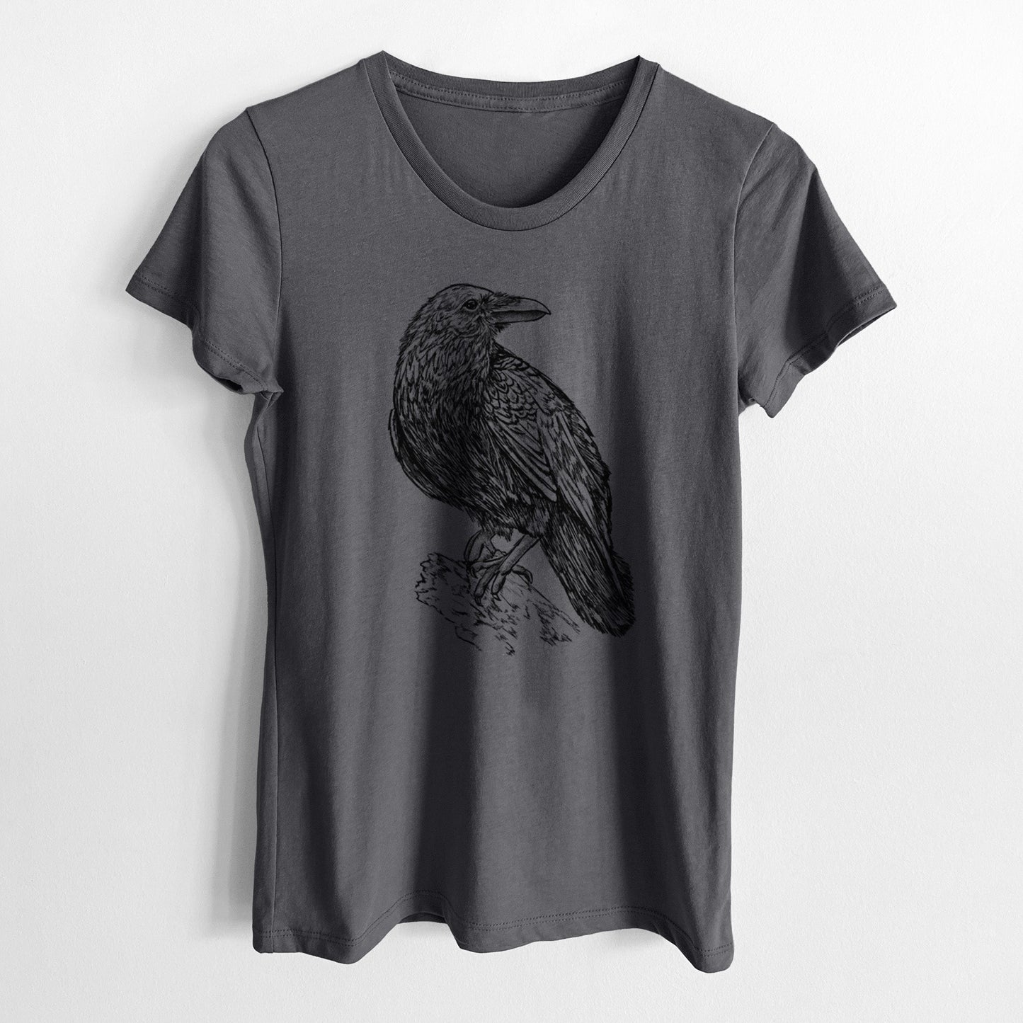 Corvus corax - Common Raven - Women's Crewneck - Made in USA - 100% Organic Cotton