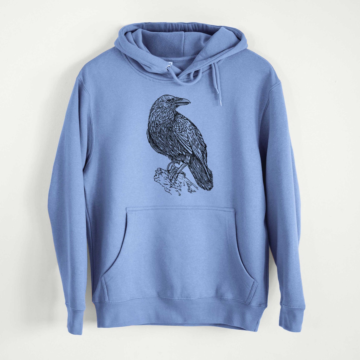 Corvus corax - Common Raven  - Mid-Weight Unisex Premium Blend Hoodie