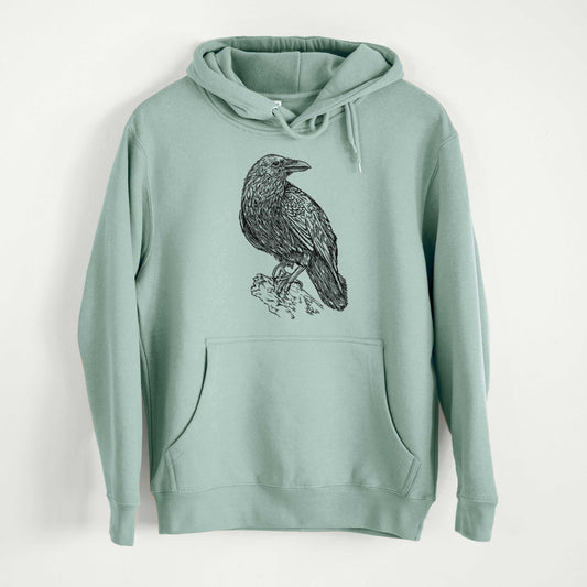 Corvus corax - Common Raven  - Mid-Weight Unisex Premium Blend Hoodie