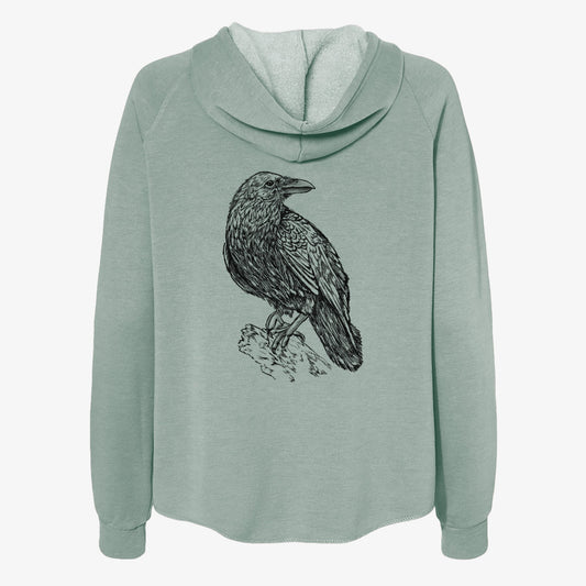 Corvus corax - Common Raven - Women's Cali Wave Zip-Up Sweatshirt