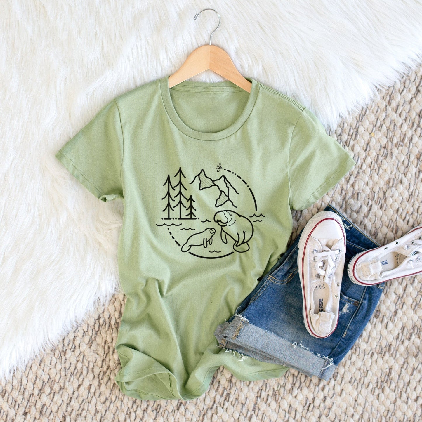 It's All Connected - Manatee - Women's Crewneck - Made in USA - 100% Organic Cotton