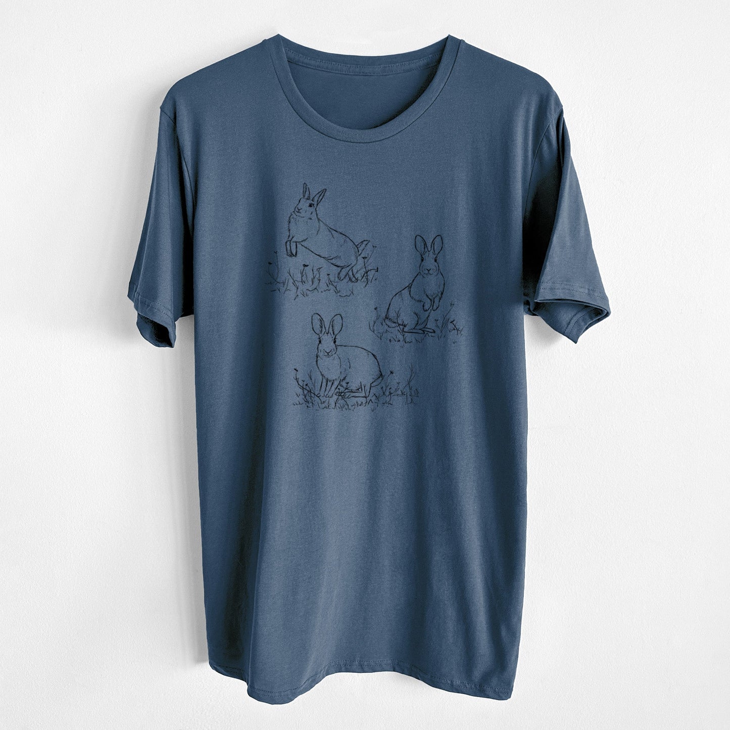 Eastern Cottontail Rabbit Trio - Sylvilagus floridanus - Unisex Crewneck - Made in USA - 100% Organic Cotton