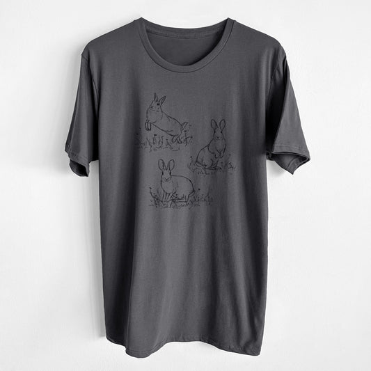 Eastern Cottontail Rabbit Trio - Sylvilagus floridanus - Unisex Crewneck - Made in USA - 100% Organic Cotton
