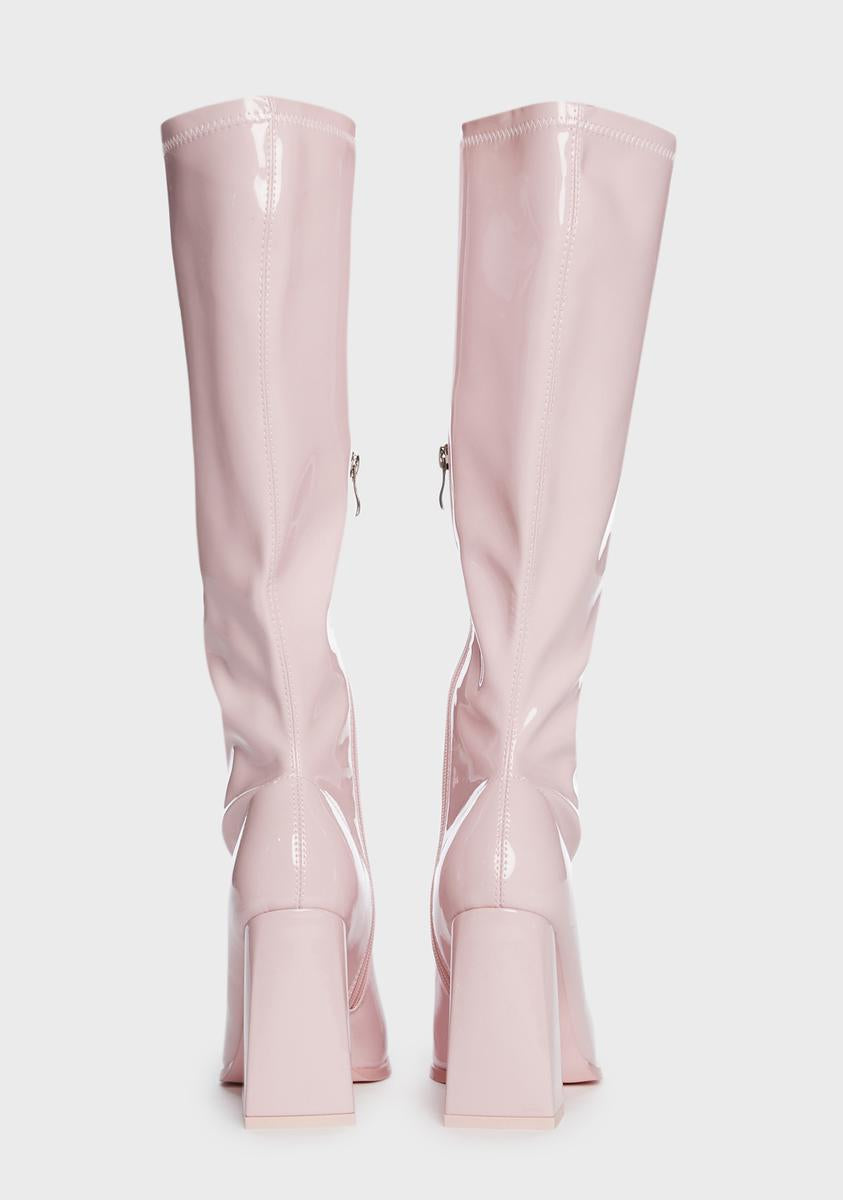 Pink Jazzy Knee High Boots