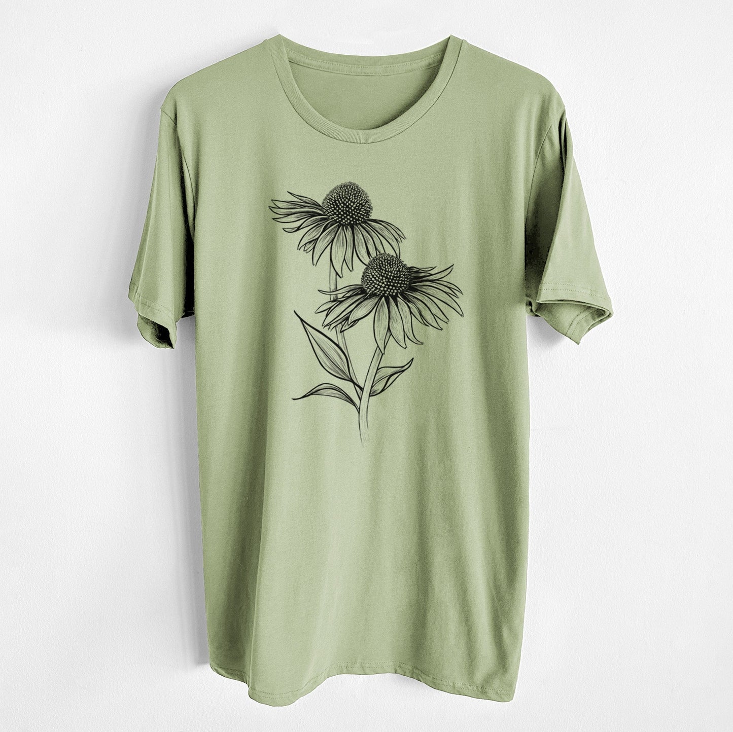 Coneflower - Echinacea purpurea - Unisex Crewneck - Made in USA - 100% Organic Cotton
