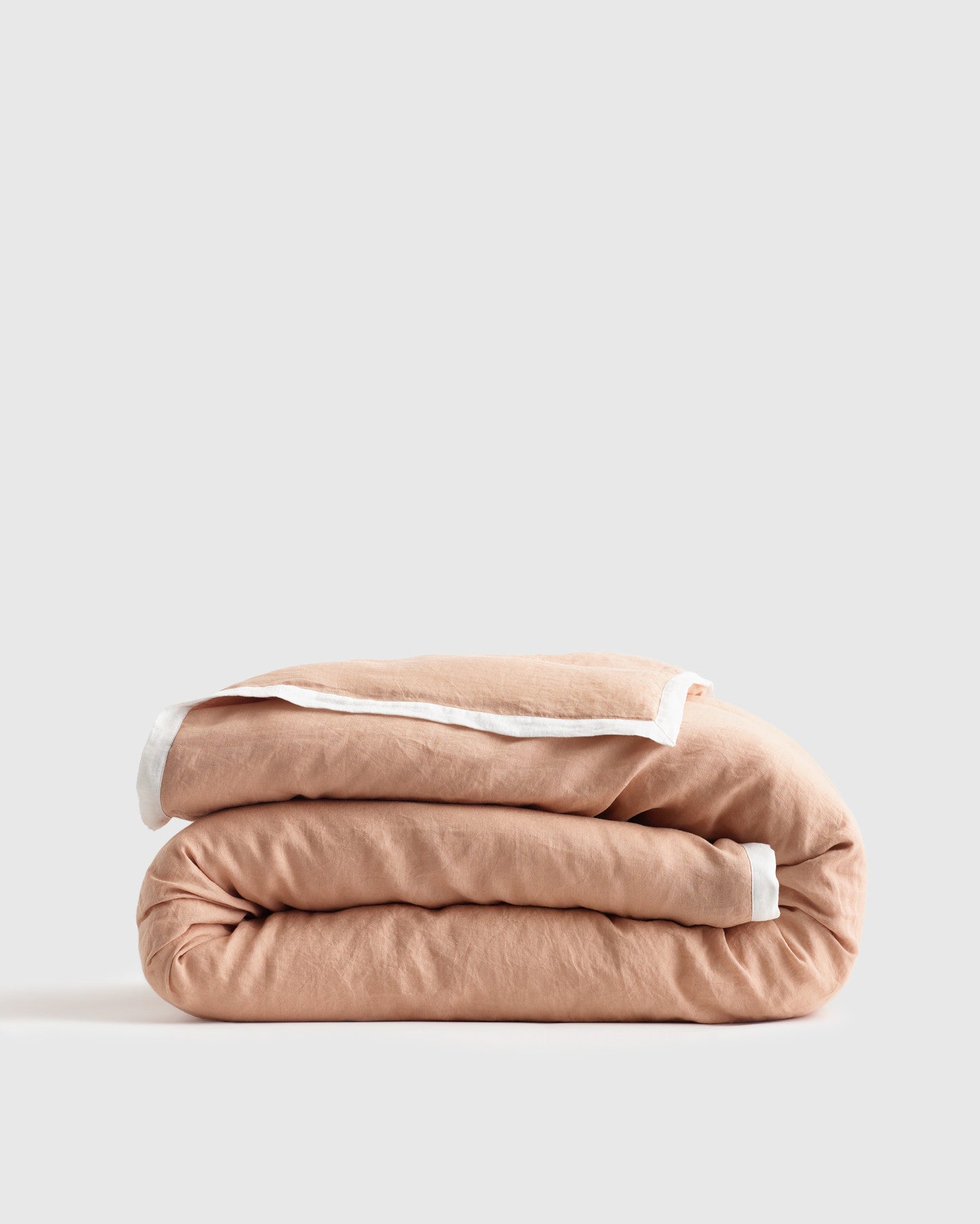 European Linen Contrast Flange Duvet Cover