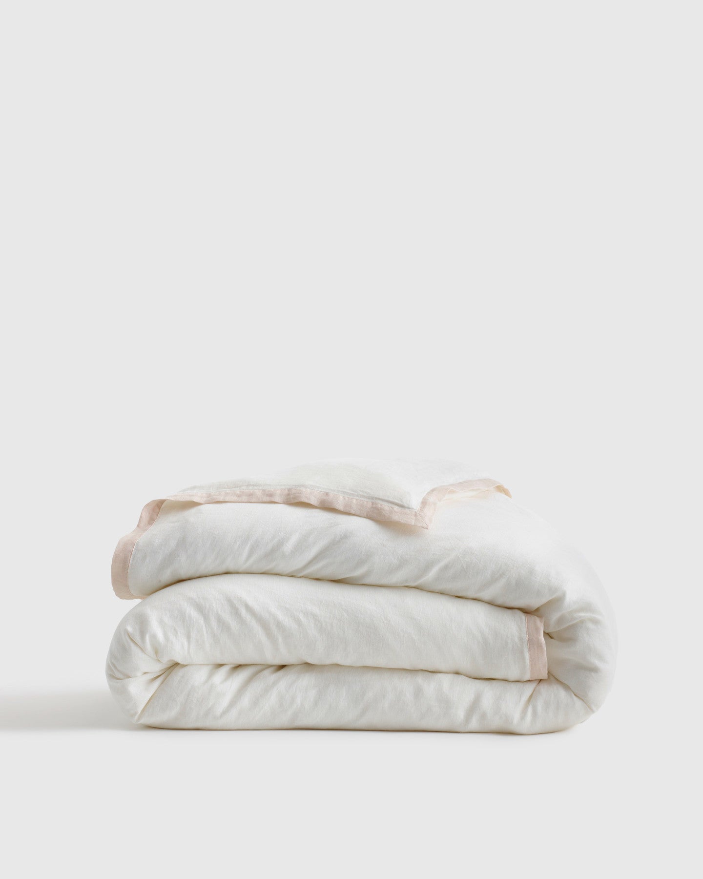 European Linen Contrast Flange Duvet Cover