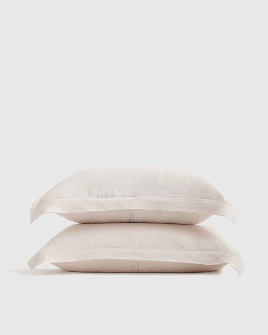 European Linen Double Flange Sham Set