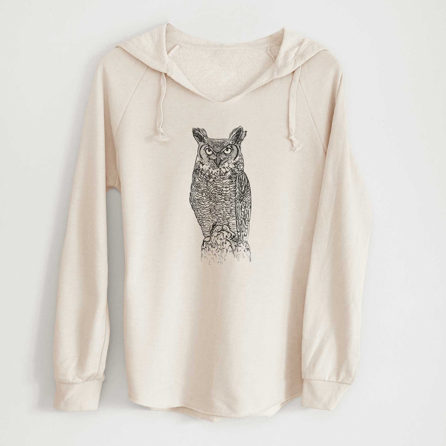 Bubo virginianus - Great Horned Owl - Cali Wave Hooded Sweatshirt