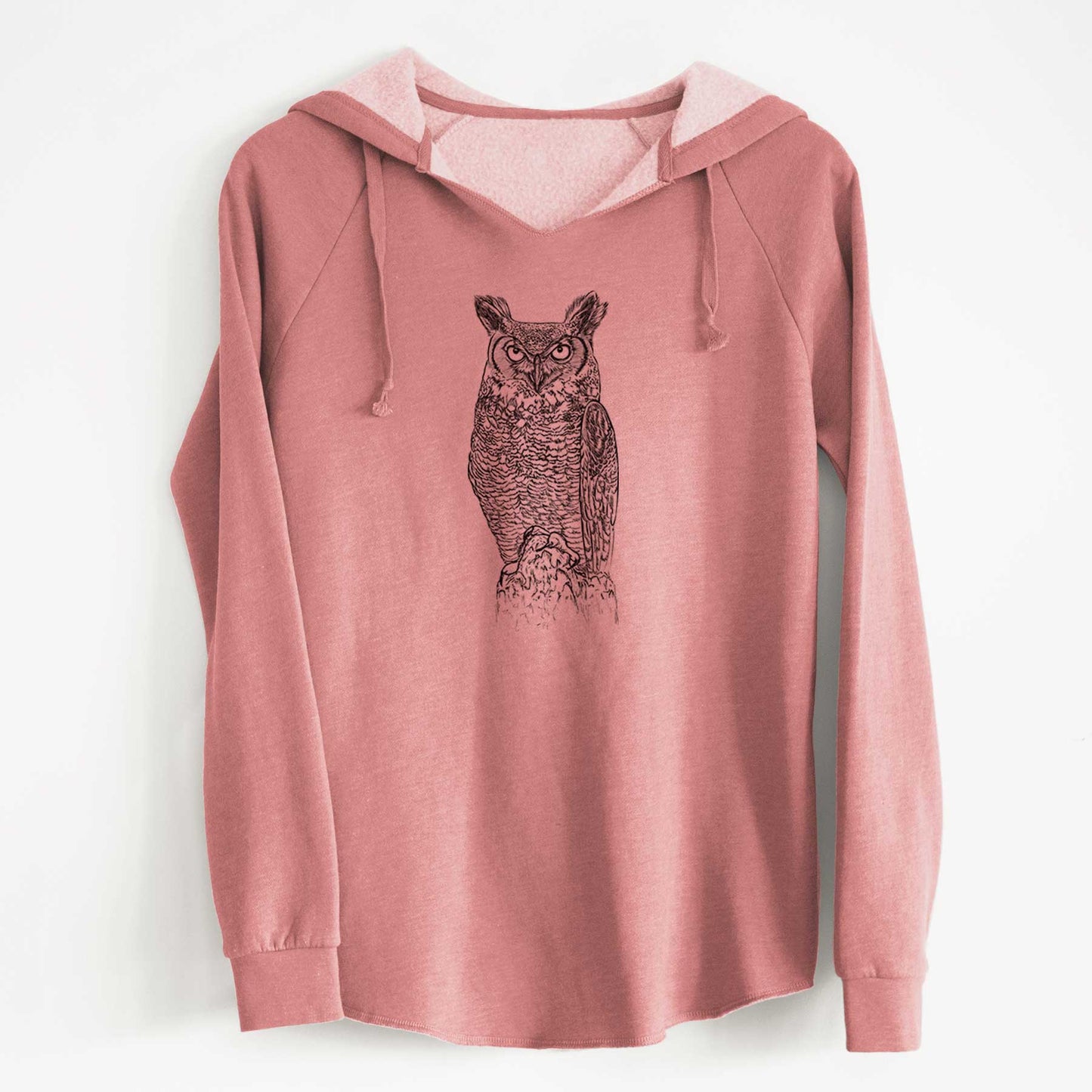 Bubo virginianus - Great Horned Owl - Cali Wave Hooded Sweatshirt