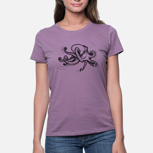 Giant Pacific Octopus - Women's Crewneck - Made in USA - 100% Organic Cotton