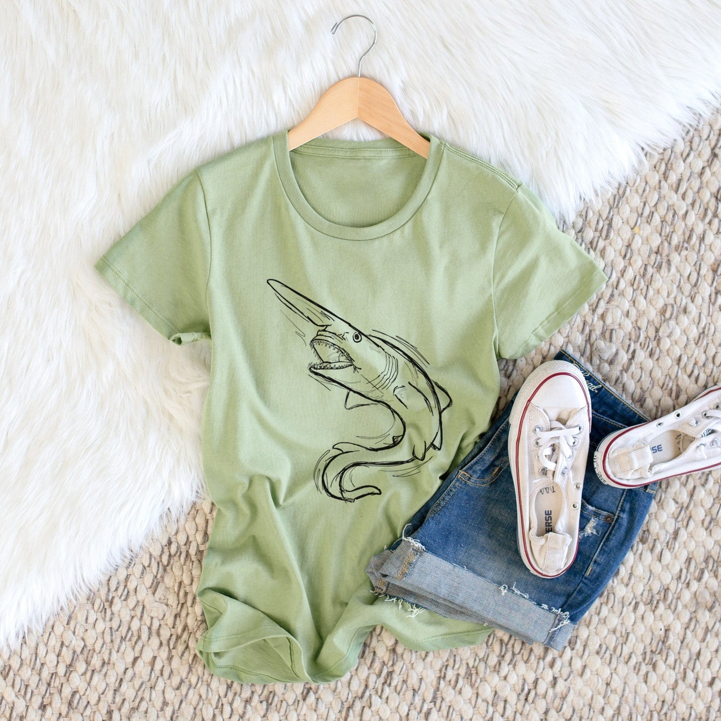 Goblin Shark - Women's Crewneck - Made in USA - 100% Organic Cotton