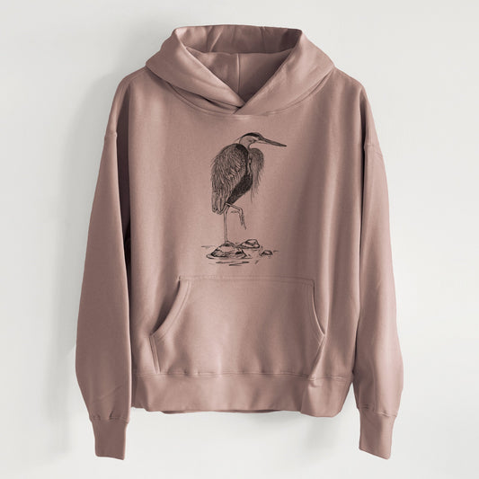 Ardea herodias - Great Blue Heron - Women's Heavyweight Relaxed Hoodie