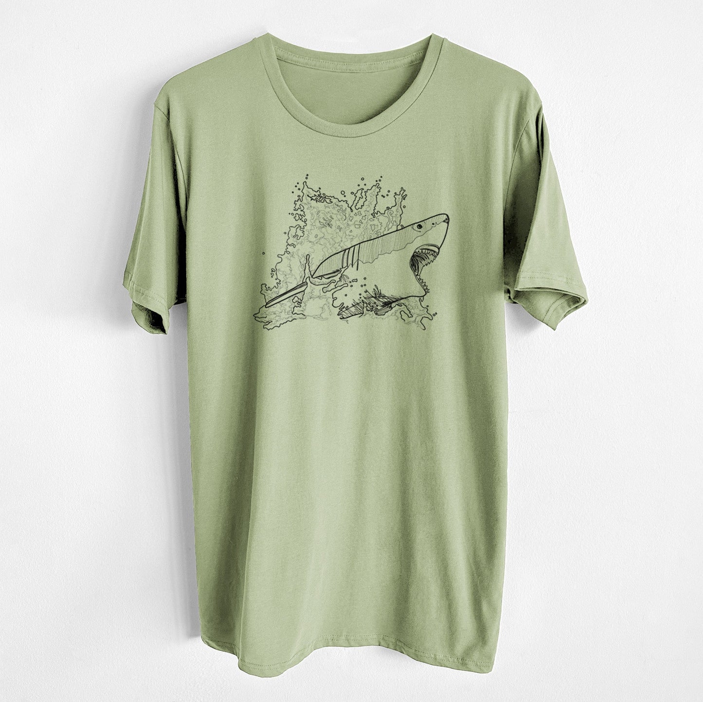 Great White Shark in Water - Unisex Crewneck - Made in USA - 100% Organic Cotton