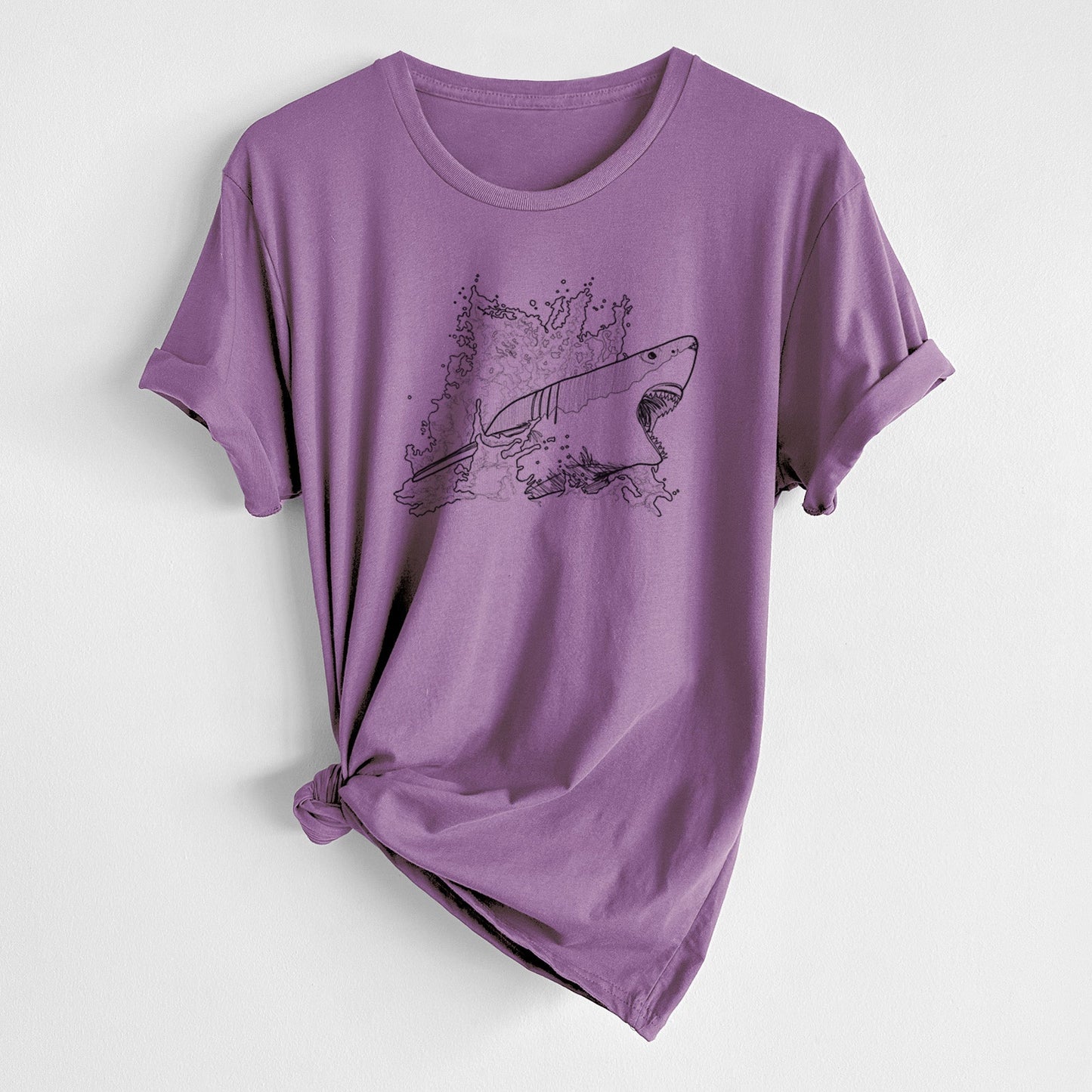 Great White Shark in Water - Unisex Crewneck - Made in USA - 100% Organic Cotton