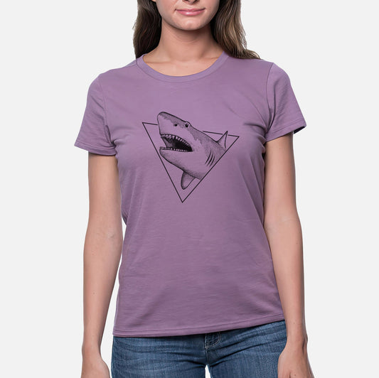 Great White Shark Triangle - Women's Crewneck - Made in USA - 100% Organic Cotton