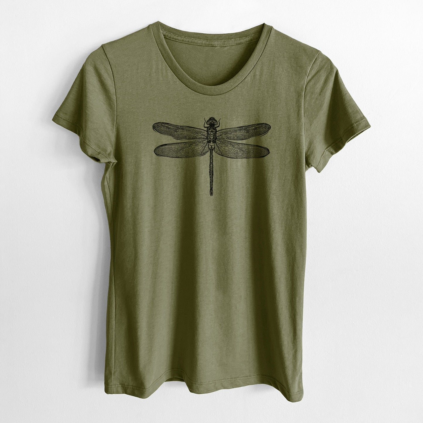 Anax Junius - Green Darner Dragonfly - Women's Crewneck - Made in USA - 100% Organic Cotton