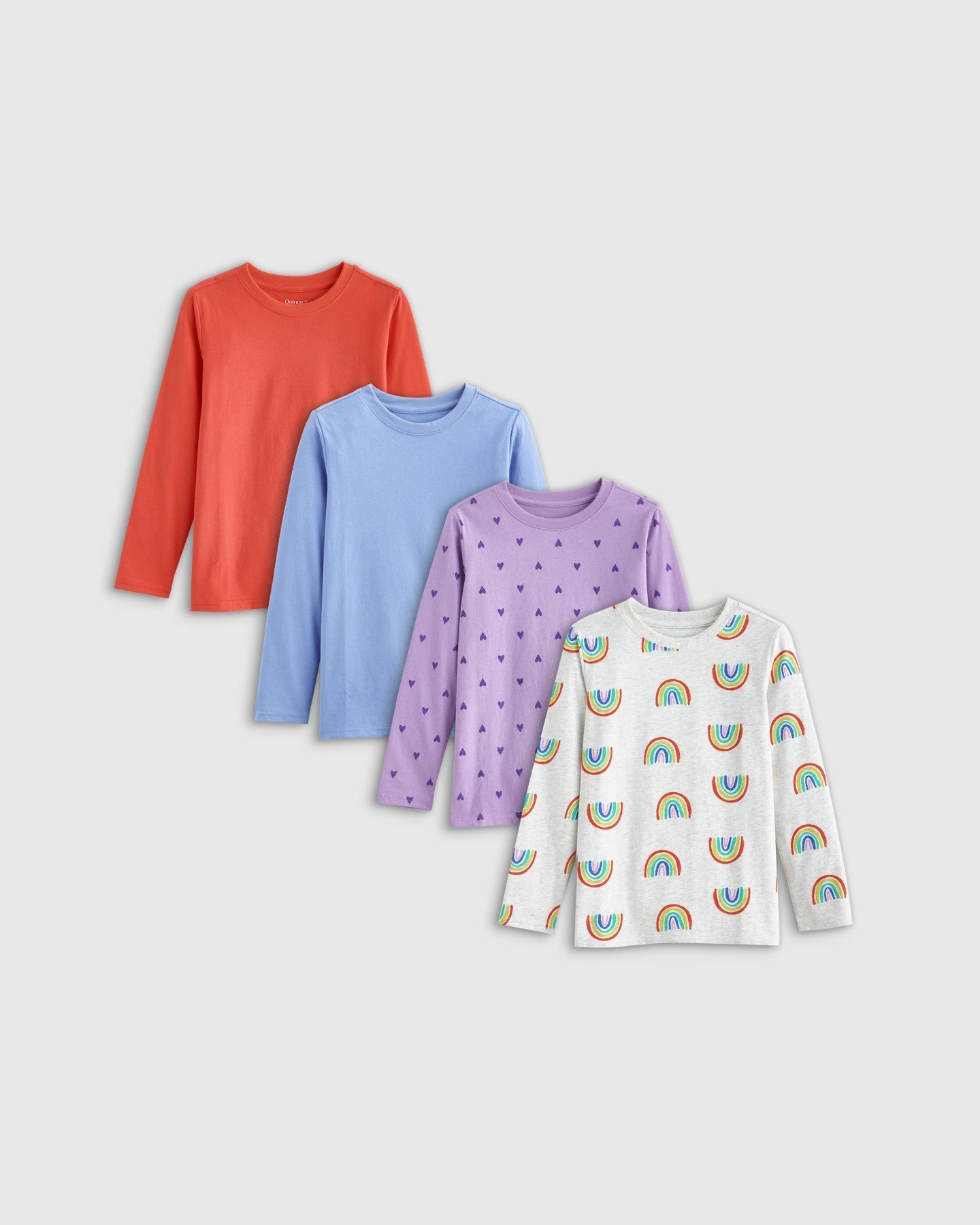 100% Organic Cotton Jersey Long Sleeve Tee 4-Pack